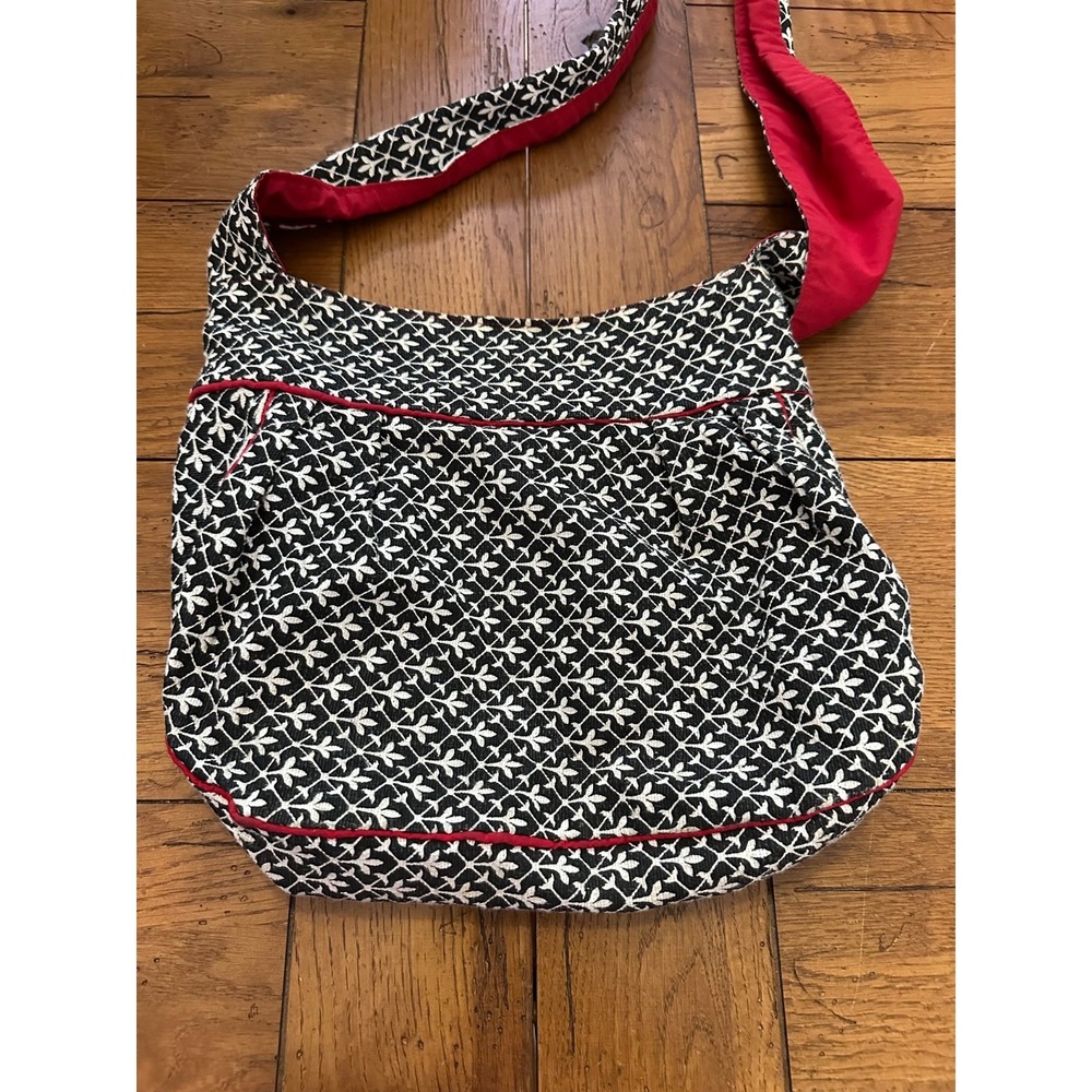 3 cirds handmade in haiti black and white‎ print purse